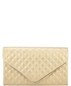 Quilt Pattern Design Envelope Clutch Bag HBG-104433 GOLD